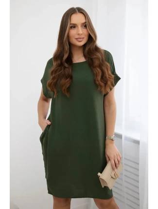 Šaty s vreckami khaki