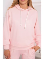 Tepláková súprava s kapucňou púdrovo ružová