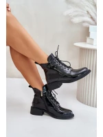 Lakované kožené členkové topánky so zateplením Black Bellani Lakované kožené členkové topánky so zateplením Black Bellani