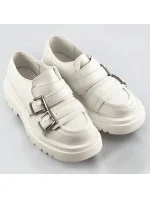 Mokasíny vo farbe ecru s vyššou podrážkou (S860)