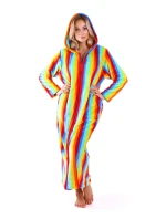 Dámsky župan 3656 Capri s kapucňou a zipsom - Vestis