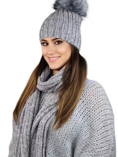Súprava čiapky a šálu K.22.261.05 Light grey - Kamea