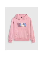 Dievčenská mikina bez prúžkov s kapucňou 4F 4FJRAW25TSWSF2294-54S