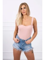Body bez ramienok tmavo púdrovo ružové