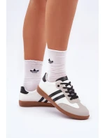 Niskie Trampki Tenisówki Damskie Biało-Czarne Loredis