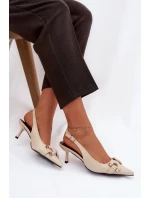 Dámské sandály na jehle s ozdobným detailem světle béžové Brienne