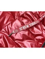 Červená dámska bunda so zlatými prvkami (1823)