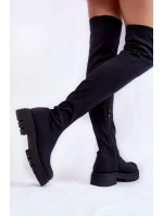 Damskie Kozaki Za Kolano Czarne Brinna