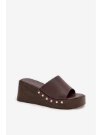 Dámske papuče na platforme 78-200 Tmavo hnedé - Stephan Paris Dámske papuče na platforme 78-200 Tmavo hnedé - Stephan Paris