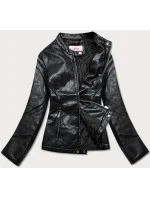 Čierna bunda ramoneska so stojačikom (11Z8008)