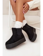 Damskie Śniegowce Z Elastyczną Wstawką Czarne Kiora