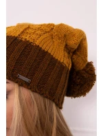 Fleecová čiapka Paris K212 horčicová+hnedá