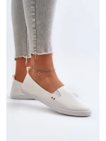 Tenisówki Trampki Slip-On Damskie Białe Adrancia