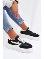 Dámské tenisky na platformě z eko semiše Černé Cadrina