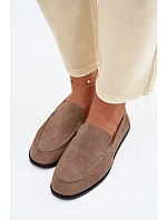 Dámske mokasíny z prírodného semišu Big Star TT274207 Beige