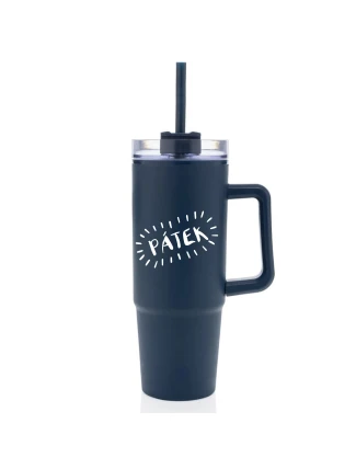 PÁTEK - tmavě modrý cestovní hrnek s průhledným víčkem 900 ml  