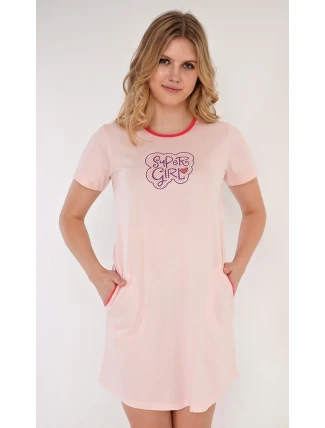 Dámske domáce šaty s krátkym rukávom Super girl