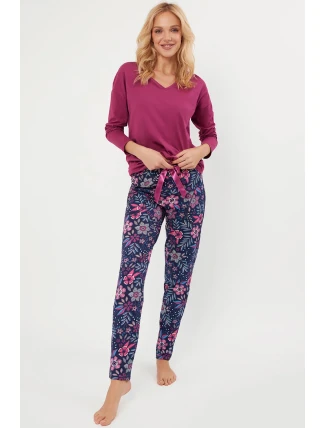 Talianska móda Folk long length sp. farba:blackberry/print