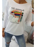 Blúzka s potlačou Summer Girl biela