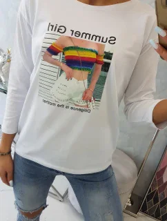 Blúzka s potlačou Summer Girl biela