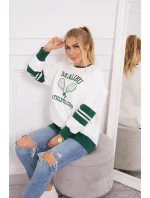 Zateplená mikina Malibu ecru+ tmavo zelená