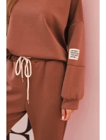 Súprava mikina + nohavice maslovo hnedá