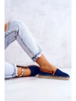 Materiałowe Espadryle Wsuwane Big Star JJ274877 Granatowe