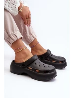 Piankowe Klapki Damskie Na Masywnej Podeszwie Czarne Danollia