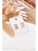 Dámské náušnice z chirurgické oceli s čiróny zlaté