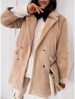 Dámsky alpakový kabát SERENITY light beige FashionStreet TY3886