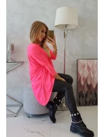 Oversize blúzka ružová neónová