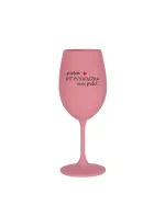 PROTOŽE BÝT PSYCHOLOŽKA NENÍ PRDEL - růžová sklenice na víno 350 ml PROTOŽE BÝT PSYCHOLOŽKA NENÍ PRDEL - růžová sklenice na víno 350 ml