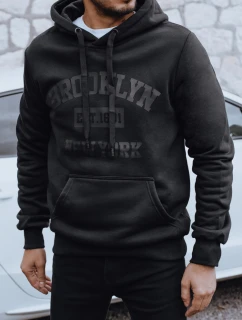 Pánska zateplená mikina s potlačou čierna FashionStreet BX5916