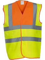 Bezpečnostná vesta Yoko HVW 100 Hi-Vis 79.W100, hi-vis oranžová/hi-vis žltá Bezpečnostná vesta Yoko HVW 100 Hi-Vis 79.W100, hi-vis oranžová/hi-vis žltá