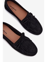 Dámské mokasíny s třásněmi černé Janelisse
