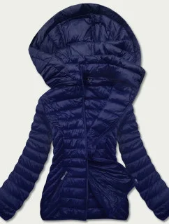Tmavomodrá prešívaná dámska bunda pre prechodné obdobie (5M783-215)