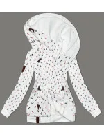 Biela hrubšia mikina so šikmým zipsom a vzorom kotvy (2308)