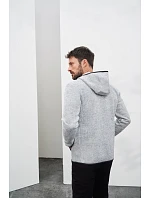 Daiber JN 589 Pánska pletená fleecová bunda s kapucňou 02.0589 denim melange/čierna Daiber JN 589 Pánska pletená fleecová bunda s kapucňou 02.0589 denim melange/čierna