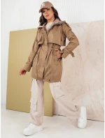 Dámska prechodná bunda parka MOZA tmavo béžová FashionStreet TY4284
