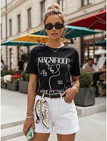 ERION dámske bavlnené tričko čierne FashionStreet RY2502 ERION dámske bavlnené tričko čierne FashionStreet RY2502