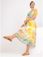 Šaty DHJ SK 15967 1.01P biela a žltá Šaty DHJ SK 15967 1.01P biela a žltá