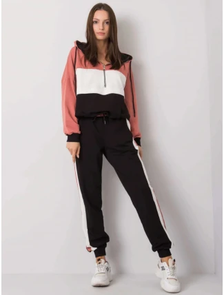 Dámska tepláková súprava HG-KMPL-5353.20X ružovo-čierna - FPrice