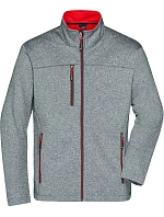 Daiber JN 1148 Pánska dvojvrstvová melírovaná softshellová bunda 02.1148 tmavá melírovaná/červená