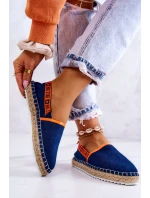Materiałowe Espadryle Wsuwane Big Star JJ274877 Granatowe