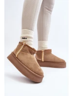 Śniegowce Na Platformie Ze Wzorem Jasnobrązowe Udra