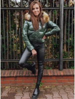 Dámska prešívaná krátka zimná bunda FELLISA zelená FashionStreet TY2459 Dámska prešívaná krátka zimná bunda FELLISA zelená FashionStreet TY2459