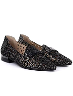 Dámske kožené poltopánky čierne Cambell 35307