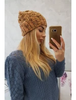 Fleecová čiapka Roksana K209 hnedá