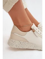 Kožené dámské polobotky se zipem béžové Dorothea