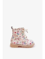 Detské zateplené členkové topánky so zipsom Unicorns Beige Tiptop Detské zateplené členkové topánky so zipsom Unicorns Beige Tiptop